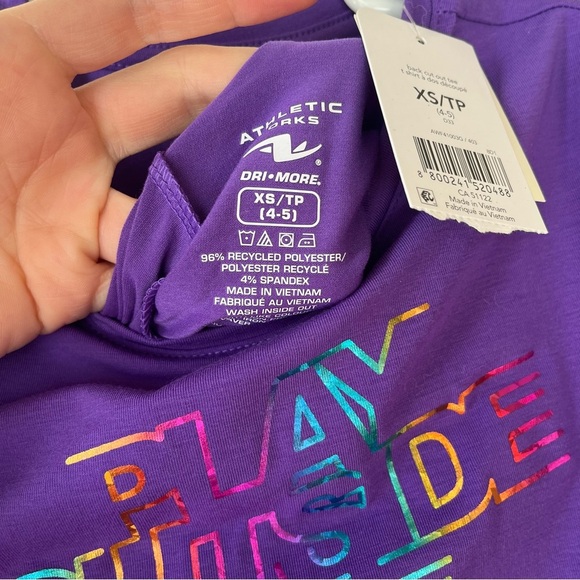 🌼 5/$25 Athletic Works Activewear Tops Long Sleeve Graphic Shirts XS Girls 4-5 - Picture 12 of 12